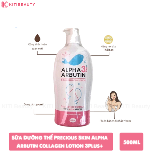 Sữa Dưỡng Thể Precious Skin Alpha Arbutin 3Plus+ Collagen 500ml